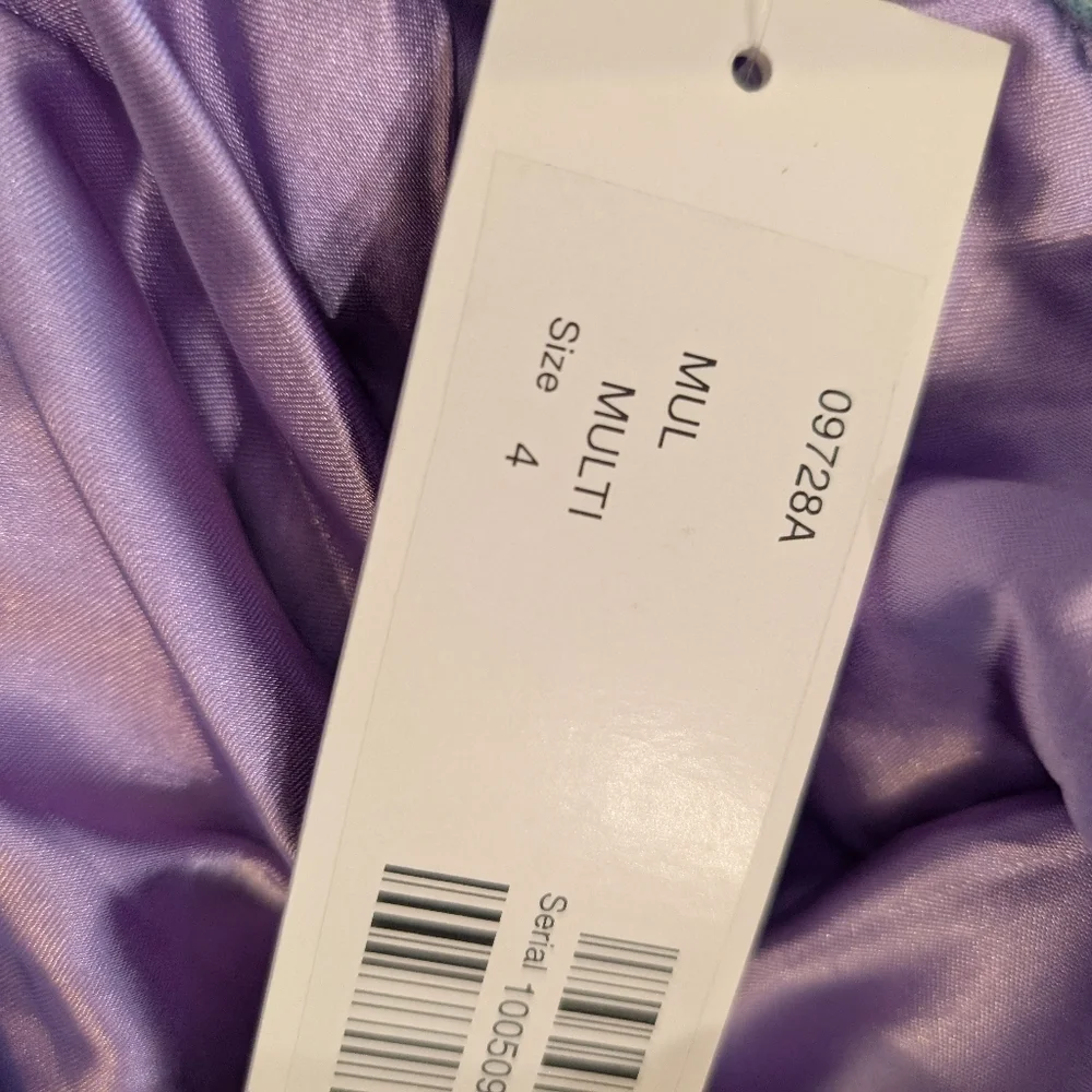 Jovani Multi Floral Embroidered Bodice Tulle Mini Dress Size 4 - Picture 9 of 11
